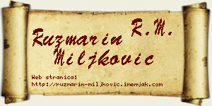 Ruzmarin Miljković vizit kartica